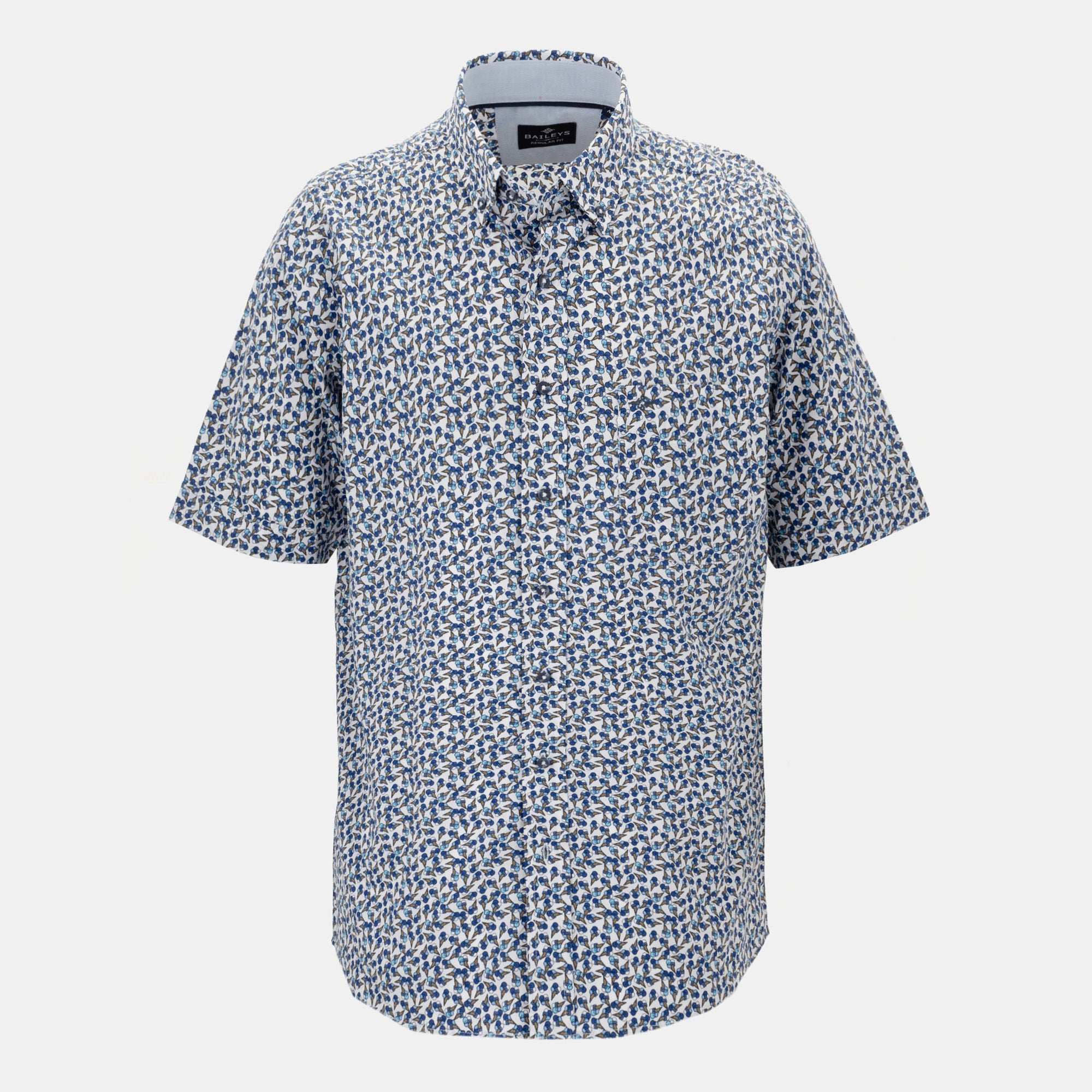 Camisa estampada, manga corta 216681